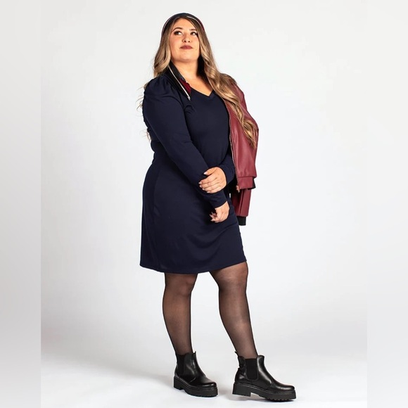 LuLaRoe | Ava Mutton Sleeve Dress | Size: XL | Color: Navy Blue | NWT - Picture 1 of 5